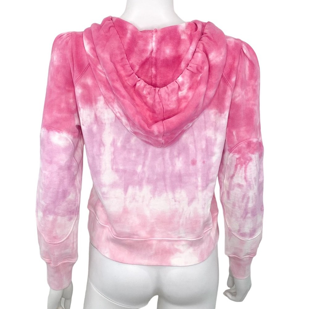 LoveShackFancy Kirby Tie Dye Sweatshirt Hoodie in Linear Bubble Gum Pink Size M - Picture 4 of 16